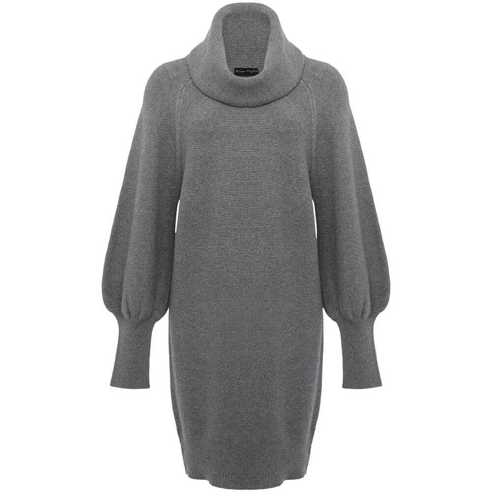 Phase Eight Dahlie Mid Grey Knitted Jumper Dress